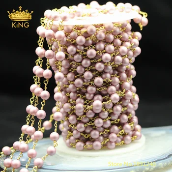 5meters Round Matted Pearl Round Beads Rosary Chains,6mm Frosted Fushcia Pink Pearl Shell Plated Bronze Copper Chains ZJ217-11
5meters Round Matted Pearl Round Beads Rosary Chains,6mm Frosted Fushcia Pink Pearl Shell Plated Bronze Copper Chains ZJ217-11
