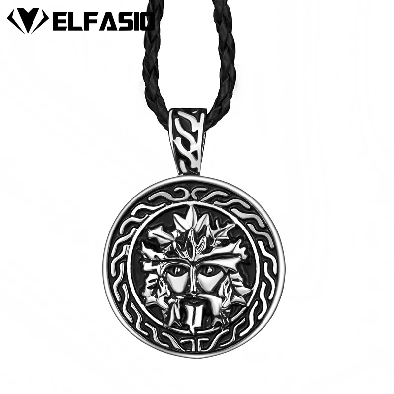 Elfasio Celtic GreenMan Silver Black Mens Boys Pewter Pendant with 24" Free Necklace LP278
Elfasio Celtic GreenMan Silver Black Mens Boys Pewter Pendant with 24" Free Necklace LP278