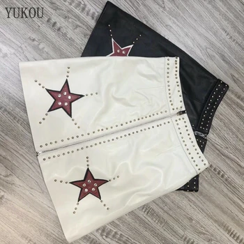 Short Skirt Sheepskin Genuine Leather 2018 Fashion Rivet Five-pointed Star Female Short Design A Real Slim Hip Skirt
Short Skirt Sheepskin Genuine Leather 2018 Fashion Rivet Five-pointed Star Female Short Design A Real Slim Hip Skirt