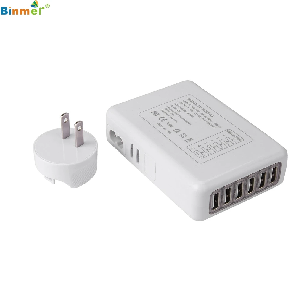 Binmer 6port USB portable travel US home wall power adapter charger Super compatible mobile phone tablet and other mobile phones
Binmer 6port USB portable travel US home wall power adapter charger Super compatible mobile phone tablet and other mobile phones