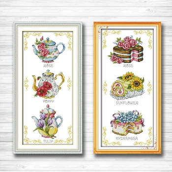 Teapot Dessert cake colorful flowers painting 14CT11CT counted cross stitch Needlework Set Embroidery kits chinese cross stitch
Teapot Dessert cake colorful flowers painting 14CT11CT counted cross stitch Needlework Set Embroidery kits chinese cross stitch