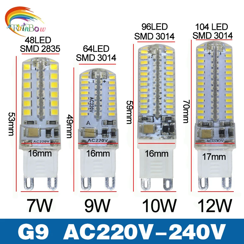 

Lowest price G4 G9 LED Bulb SMD 2835 3014 LED lamp 3W 7W 9W 10W 12W led Corn Light DC12V AC220V Replace 20-40W halogen lamps