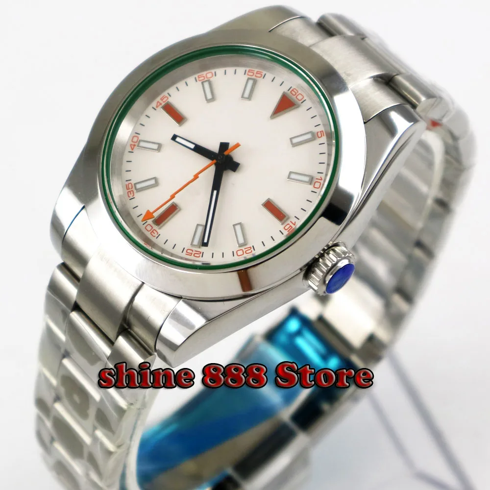 Solid 40mm white Dial Luminous Sapphire Glass Polished Bezel Automatic Movement Men's Watch
Solid 40mm white Dial Luminous Sapphire Glass Polished Bezel Automatic Movement Men's Watch