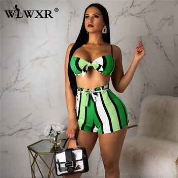 WLWXR Casual Bandage Summer 2 Piece Set Outfits Women Tracksuit Striped Bodycon Sexy Crop Top and Shorts Suit Women Matching Set
WLWXR Casual Bandage Summer 2 Piece Set Outfits Women Tracksuit Striped Bodycon Sexy Crop Top and Shorts Suit Women Matching Set
