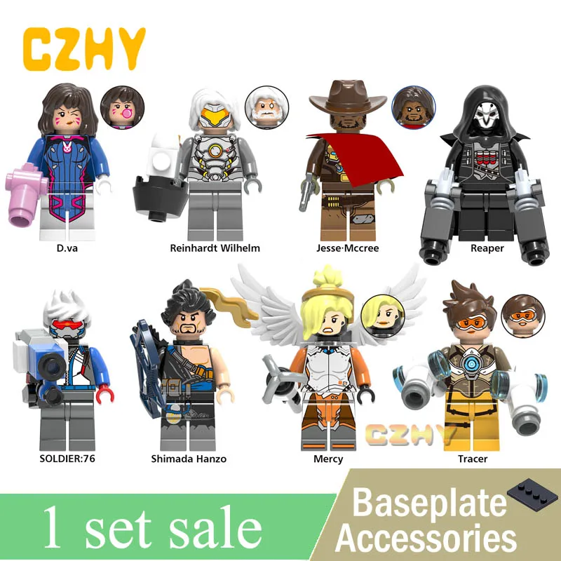 Building Blocks D.Va Reinhardt Wilhelm Jesse.Mccree Reaper Soldier:76 Shimada Hanzo Mercy Figures Children Collection Toys X0230
Building Blocks D.Va Reinhardt Wilhelm Jesse.Mccree Reaper Soldier:76 Shimada Hanzo Mercy Figures Children Collection Toys X0230