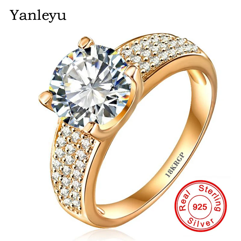 Yanleyu Have 18KRGP Logo Solid Yellow Gold Filled Rings with 2 Carat Round CZ Zircon Engagement Wedding Rings for Women PR270
Yanleyu Have 18KRGP Logo Solid Yellow Gold Filled Rings with 2 Carat Round CZ Zircon Engagement Wedding Rings for Women PR270