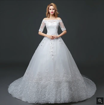 2020 new lace appliques beaded ball gown wedding dress off the shoulder half sleeve modest wedding gowns chapel train beaded
2020 new lace appliques beaded ball gown wedding dress off the shoulder half sleeve modest wedding gowns chapel train beaded