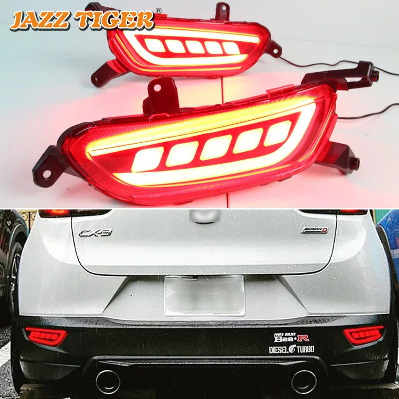 JAZZ TIGER Multi-function Car LED Rear Fog Lamp Turn Signal Lamp Brake Light Rear Bumper Light For Mazda CX-3 CX3 2016 2017 2018
JAZZ TIGER Multi-function Car LED Rear Fog Lamp Turn Signal Lamp Brake Light Rear Bumper Light For Mazda CX-3 CX3 2016 2017 2018