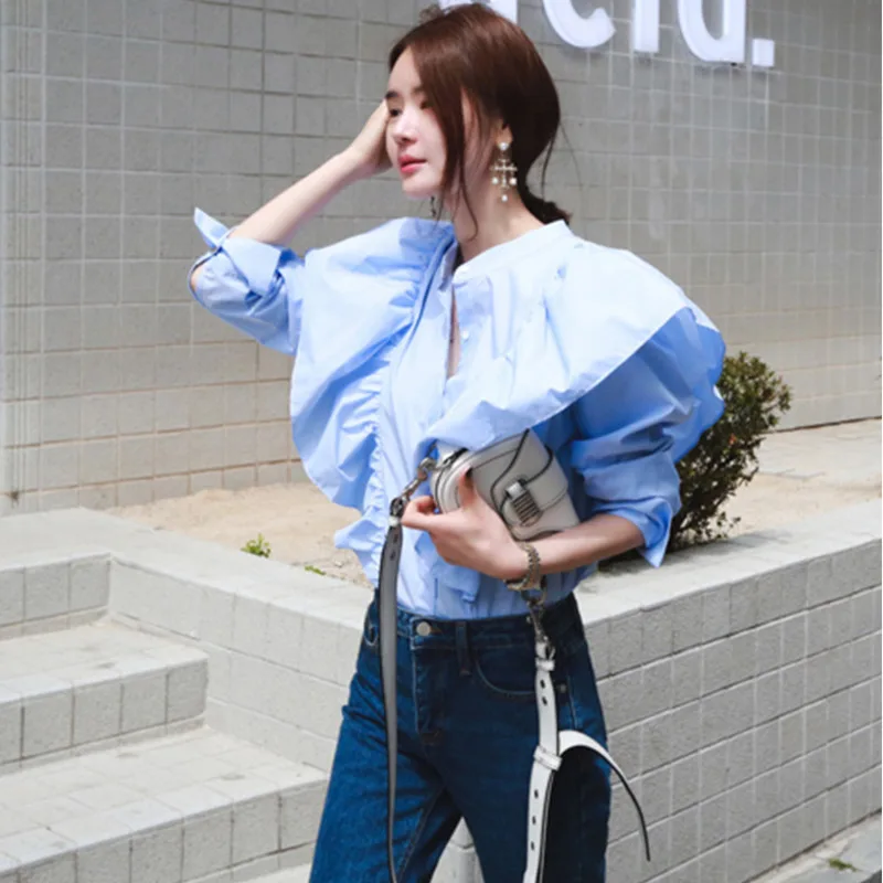 LANMREM 2020 spring new Korean style Solid Ruffles Stand Puff Sleeve loose High quality blouse fashion women summer shirt QG3670
LANMREM 2020 spring new Korean style Solid Ruffles Stand Puff Sleeve loose High quality blouse fashion women summer shirt QG3670