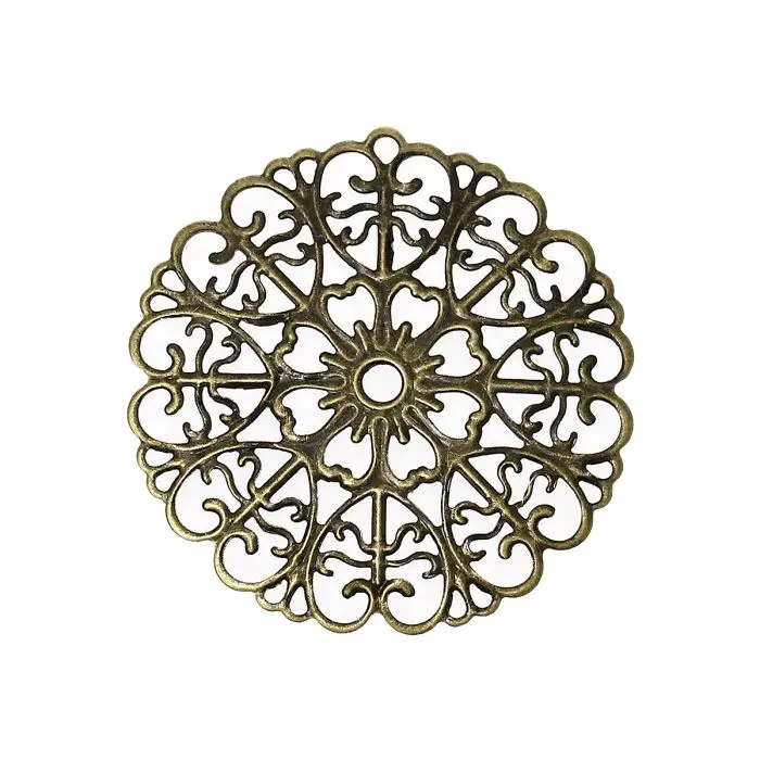 DoreenBeads Charm Pendants Filigree Wraps Connectors Round Antique Bronze Hollow Pattern 5.2cm x 5.1cm(2" x2"),50 PCs from yiwu
DoreenBeads Charm Pendants Filigree Wraps Connectors Round Antique Bronze Hollow Pattern 5.2cm x 5.1cm(2" x2"),50 PCs from yiwu