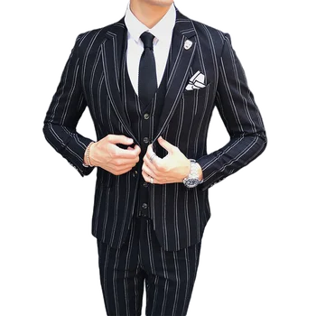 2019 High Quality Men's Suits Fashion Stripe Slim Fit Business Groom Wedding Male Wedding 3 piece Suit(Blazers +Vest+Pants)
2019 High Quality Men's Suits Fashion Stripe Slim Fit Business Groom Wedding Male Wedding 3 piece Suit(Blazers +Vest+Pants)