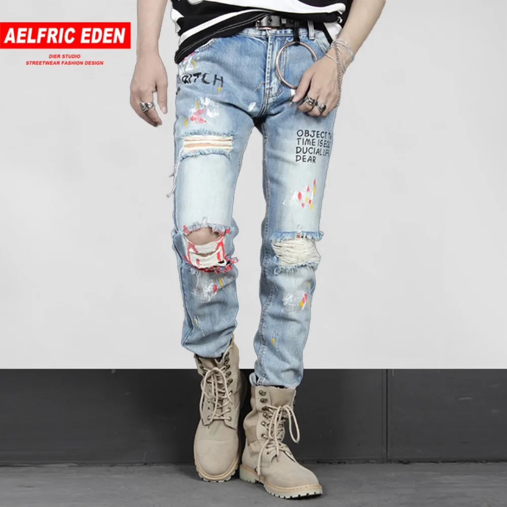 Aelfric Eden Mens Biker Jeans Fashion Casual Pants Graffiti Ripped Hole 2018 Distressed Slim Denim Jean Hip Hop Streetwear PA243
Aelfric Eden Mens Biker Jeans Fashion Casual Pants Graffiti Ripped Hole 2018 Distressed Slim Denim Jean Hip Hop Streetwear PA243