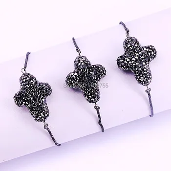8Pcs Men Women bracelet, Pave Rhinestone Cross Connector with metal chain bracelet in adjustable size
8Pcs Men Women bracelet, Pave Rhinestone Cross Connector with metal chain bracelet in adjustable size