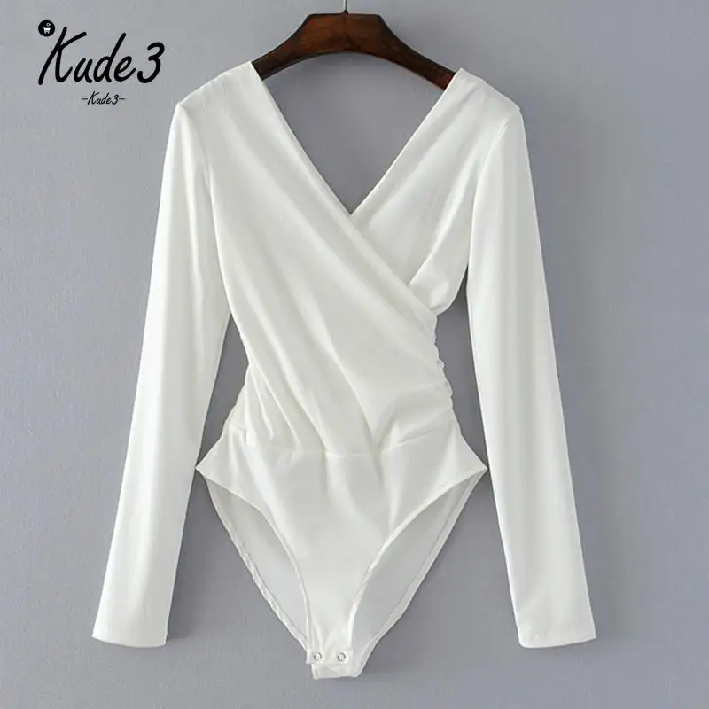 Long Sleeve Bodysuit Women Backless Jumpsuits Black White Body femme monos cortos de mujer 2019 Sexy Bodysuit