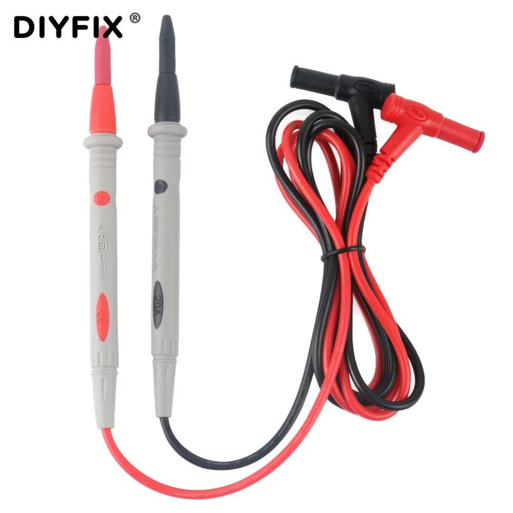DIYFIX 1Pair CAT III 1000V 20A Silicone Wire Probe Tester Leads Pin for Digital Multimeter Needle Tip Multi Meter Tester Probe
DIYFIX 1Pair CAT III 1000V 20A Silicone Wire Probe Tester Leads Pin for Digital Multimeter Needle Tip Multi Meter Tester Probe