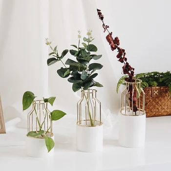 Hydroponic Flower Vase Ceramic Flowerpot With Artistic Iron Shelf Succulent Planter Flower Arrangement Indoor Desktop Decoration
Hydroponic Flower Vase Ceramic Flowerpot With Artistic Iron Shelf Succulent Planter Flower Arrangement Indoor Desktop Decoration