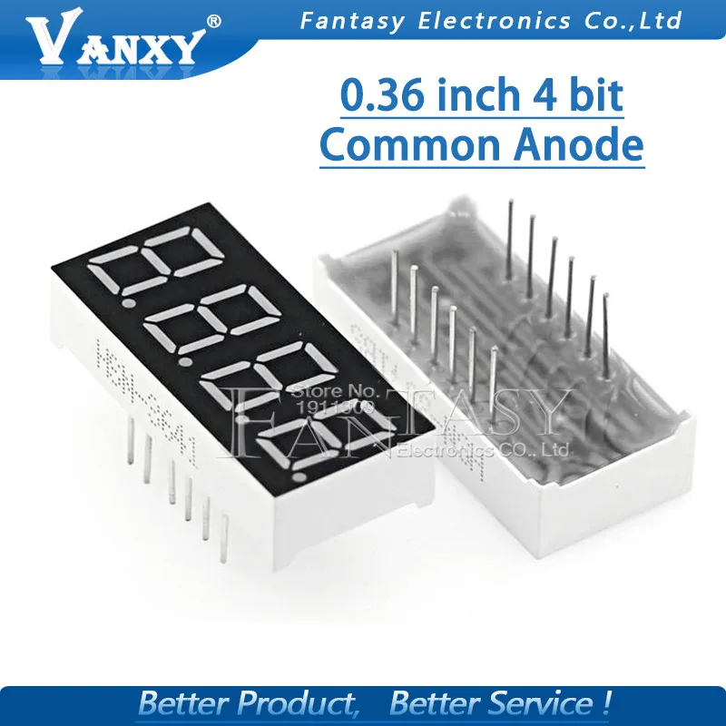 5pcs Digital tube segment common Anode Red 4 Bit digital Tube 0.36 inch Red LED Display HSN-3641BS
5pcs Digital tube segment common Anode Red 4 Bit digital Tube 0.36 inch Red LED Display HSN-3641BS