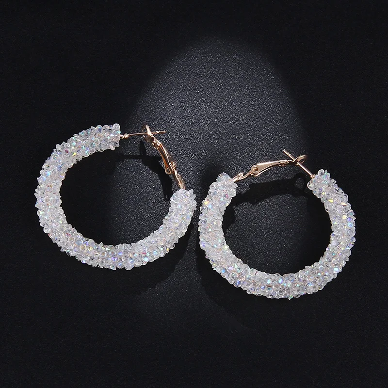New Design Fashion Charm Austrian Crystal Hoop Earrings Geometric Round Shiny Rhinestone Big Earring Jewelry Women
New Design Fashion Charm Austrian Crystal Hoop Earrings Geometric Round Shiny Rhinestone Big Earring Jewelry Women