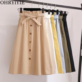 OHRYIYIE Yellow Black Vintage Skirts Womens Elegant Single-breasted High Waist Skirt Female A-Line Sun School Skirt With Sashes
OHRYIYIE Yellow Black Vintage Skirts Womens Elegant Single-breasted High Waist Skirt Female A-Line Sun School Skirt With Sashes