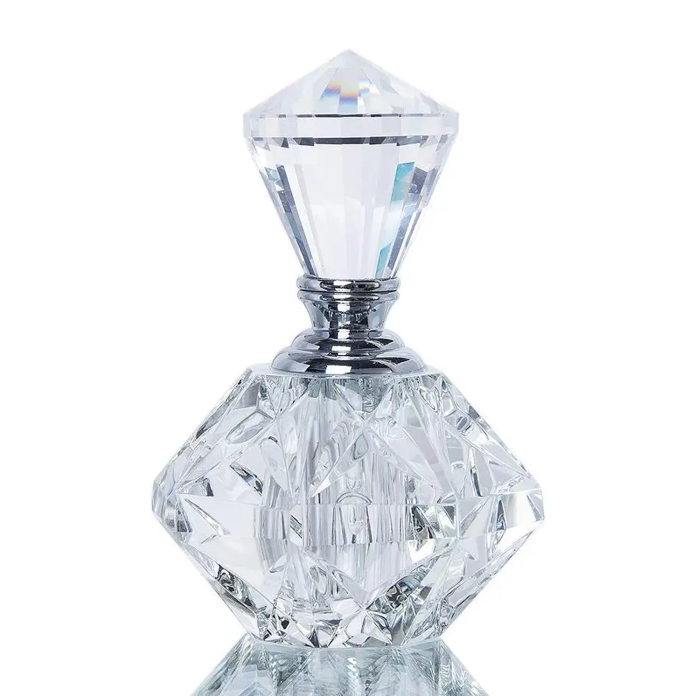 

H&D 3ml Clear Carved Crystal Empty Mini Refillable Perfume Bottle Easy to Carry Travel Essential Table Ornament Home Decor Gift