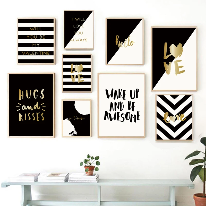 Modern Minimalist Black White Art Canvas Painting Prints Posters Gold Quote On Canvas Picture For Living Room Home Decor SID354
Modern Minimalist Black White Art Canvas Painting Prints Posters Gold Quote On Canvas Picture For Living Room Home Decor SID354