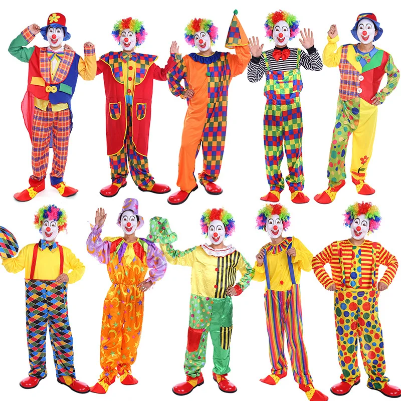 Funny Clown Adult Cosplay Costume Women Men Joker Clothes Halloween Christmas Clothing Magician Party Dress Up Clown Suit
Funny Clown Adult Cosplay Costume Women Men Joker Clothes Halloween Christmas Clothing Magician Party Dress Up Clown Suit