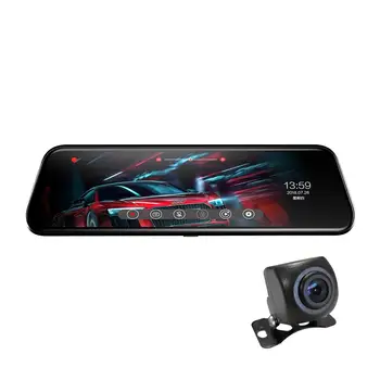 

ANYTEK T12+ 9.66 Inch 2.5D Touch Screen 1080P Car DVR stream media Dash camera Dual Lens Video Recorder Rearview mirror 1080p