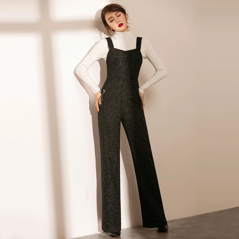 Jumpsuits Women Rompers 85% Wool Blended Vintage Style Wide Leg Zipper Tassel Pockets Classic Design Ladies New Fashion 2018
Jumpsuits Women Rompers 85% Wool Blended Vintage Style Wide Leg Zipper Tassel Pockets Classic Design Ladies New Fashion 2018