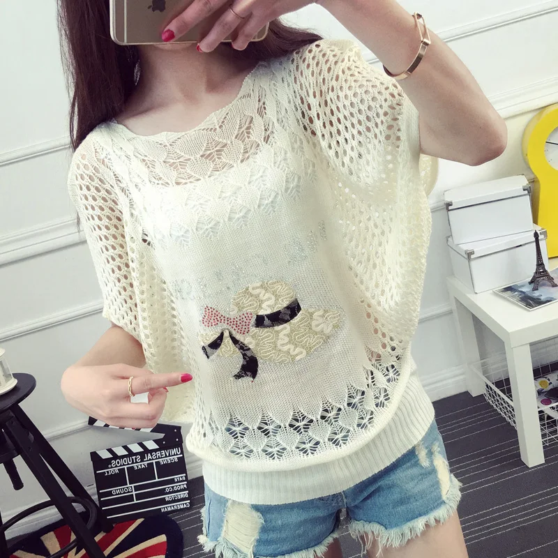 Spring 2017 Women Clothes New Fashion Korean Style Sweater Bat Sleeve Loose Openwork Knit Female Hook Flower Pullover Sweater
Spring 2017 Women Clothes New Fashion Korean Style Sweater Bat Sleeve Loose Openwork Knit Female Hook Flower Pullover Sweater