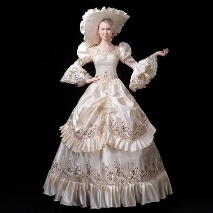 100%real champagne sequin embroidery medieval dress with hat renaissance Gown queen Victoria/Marie/ Belle Ball/drama/ball gown
100%real champagne sequin embroidery medieval dress with hat renaissance Gown queen Victoria/Marie/ Belle Ball/drama/ball gown