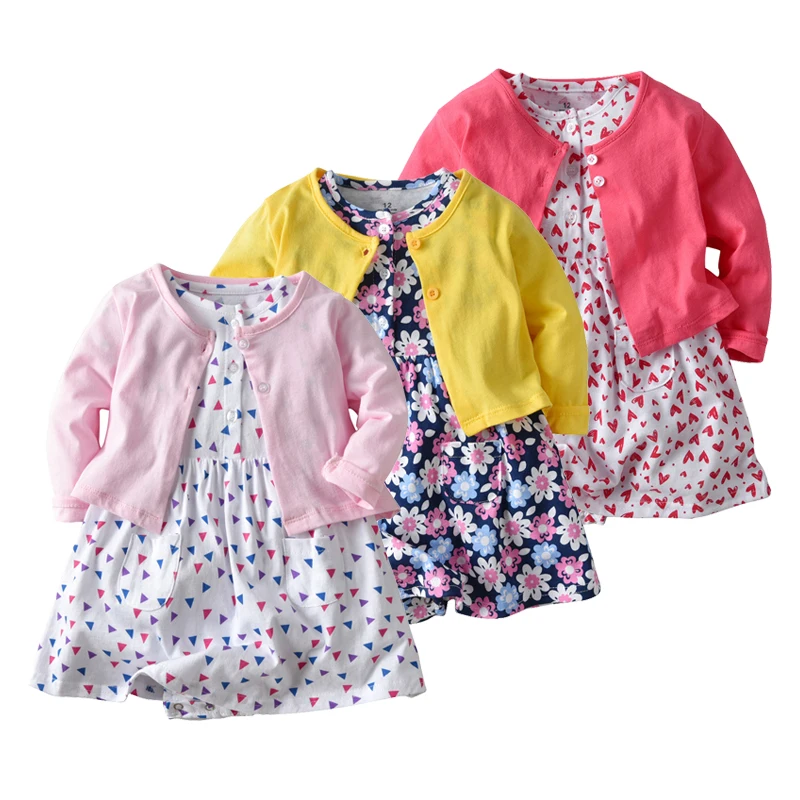 New Born Baby Girls Summer Clothing Short Sleeved Dress + Jacket Suit Infant Baby Cartoon Printed Flower Body Suit Cotton Outfit
New Born Baby Girls Summer Clothing Short Sleeved Dress + Jacket Suit Infant Baby Cartoon Printed Flower Body Suit Cotton Outfit