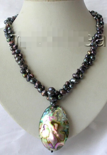 Wholesale free shipping 100% Natural jewelry >>classic 18" 2strands 8mm baroque black pearl necklace abalone shell pendant h934
Wholesale free shipping 100% Natural jewelry >>classic 18" 2strands 8mm baroque black pearl necklace abalone shell pendant h934