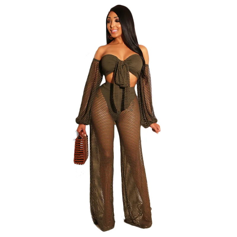 Women mesh sexy long sleeve crop top wide leg pants two piece set tops pants 2 piece set women's suits sexy club large size
Women mesh sexy long sleeve crop top wide leg pants two piece set tops pants 2 piece set women's suits sexy club large size