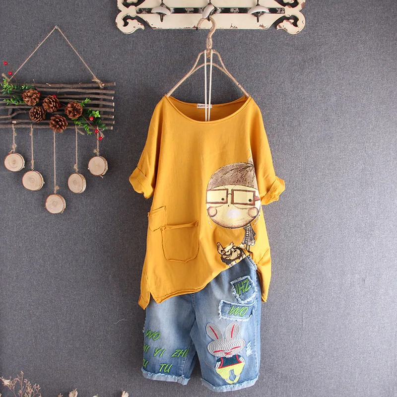 Women Tshirt Summer Basic Tops Tees Cotton Plus Size Cartoon T-shirt Femme Large Clothing Loose Casual Vintage Tshirt 2019
Women Tshirt Summer Basic Tops Tees Cotton Plus Size Cartoon T-shirt Femme Large Clothing Loose Casual Vintage Tshirt 2019