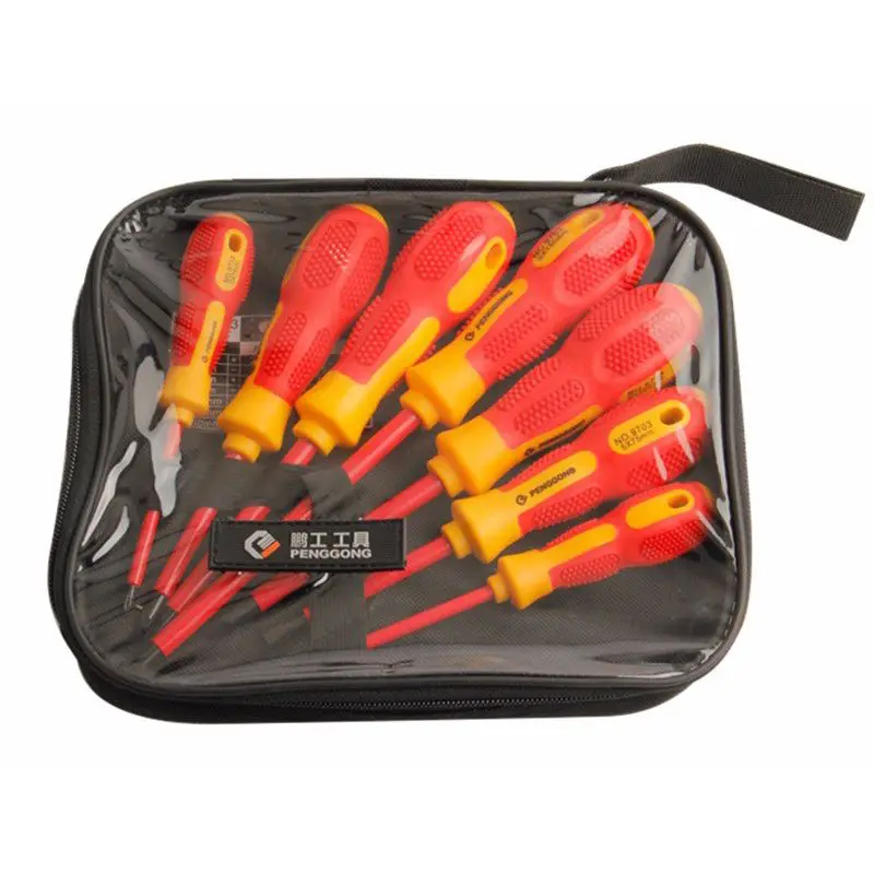 PENGGONG 7Pcs Insulated Screwdriver Set 1000V Phillips/Slotted Electrician Set Screwdriver Bits Voltage Magnetic CR-V Hand Too
PENGGONG 7Pcs Insulated Screwdriver Set 1000V Phillips/Slotted Electrician Set Screwdriver Bits Voltage Magnetic CR-V Hand Too