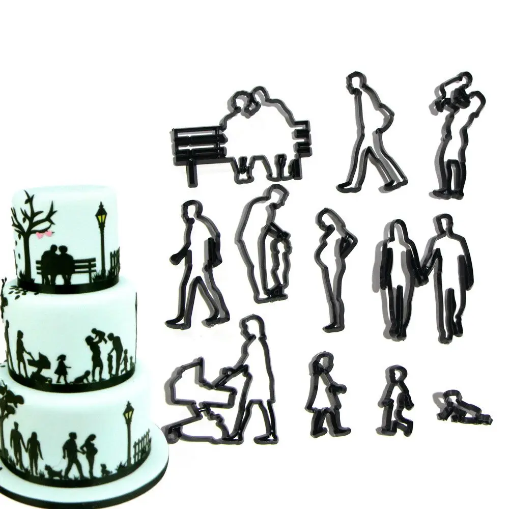 11PCS Family Member Cookie Cutter Plastic People Woman Man Baby Children Fondant Cutter Baking Figure Cake Mold Cake Decorating
11PCS Family Member Cookie Cutter Plastic People Woman Man Baby Children Fondant Cutter Baking Figure Cake Mold Cake Decorating