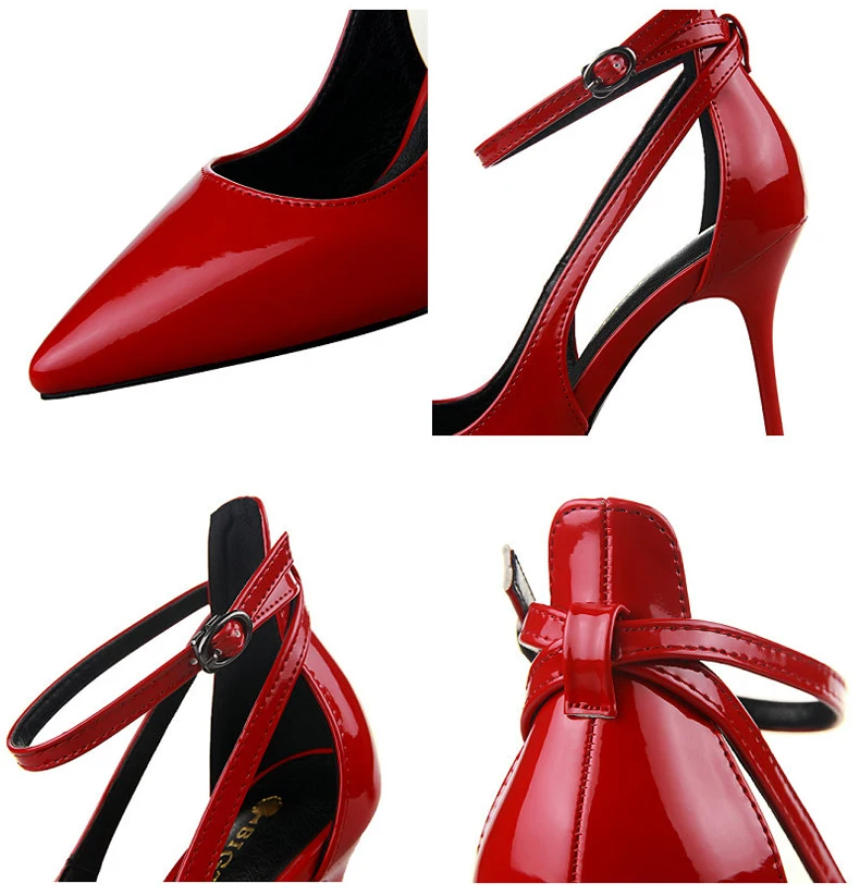 Women's Pumps Shoe Office Lady Heels Buckle Strap Wedding Women Shoes High Heels Sandals Silver Gold Shoes Woman High Heel 2018 (12)
