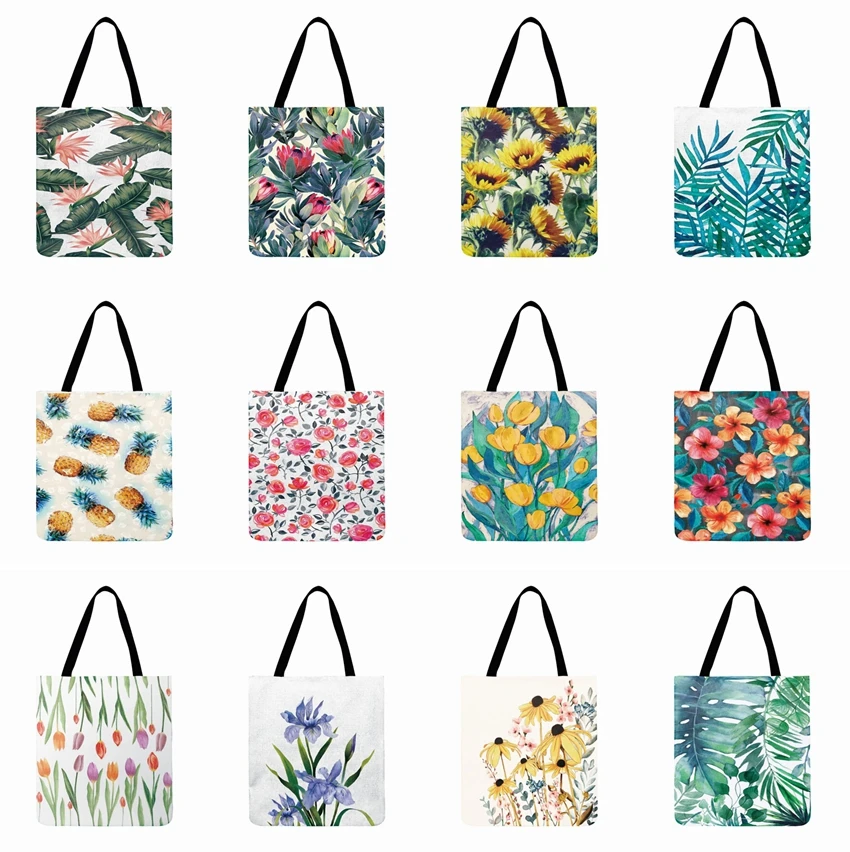 Ladies Shoulder Bag Spring Floral Printed Tote Bag Linen Fabric Bag Casual Tote Reusable Shopping Bag Outdoor Beach Bag
Ladies Shoulder Bag Spring Floral Printed Tote Bag Linen Fabric Bag Casual Tote Reusable Shopping Bag Outdoor Beach Bag