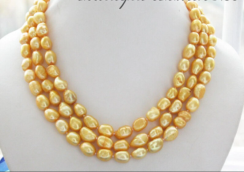 FREE shipping>>>>z3615 NICE 3row 12mm yellow baroque freshwater pearl necklace new
FREE shipping>>>>z3615 NICE 3row 12mm yellow baroque freshwater pearl necklace new