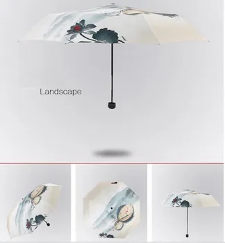 Three Folding Art Ink Painting Umbrella Women Sunny Waterproof Umbrellas Parasol Chinese Style Loyus Ink Painting Umbrellas
Three Folding Art Ink Painting Umbrella Women Sunny Waterproof Umbrellas Parasol Chinese Style Loyus Ink Painting Umbrellas