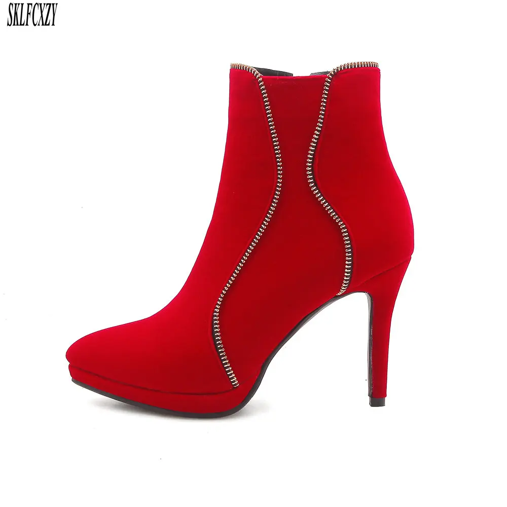 SKLFCXZY 2018 New autumn and winter warm short boots of soft suede woman boots of 9cm high fashion shoes women size34-43
SKLFCXZY 2018 New autumn and winter warm short boots of soft suede woman boots of 9cm high fashion shoes women size34-43