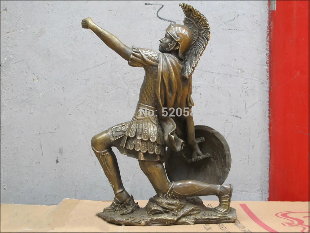 13"Western Art sculpture Bronze Statue Shield warrior soldier
13"Western Art sculpture Bronze Statue Shield warrior soldier