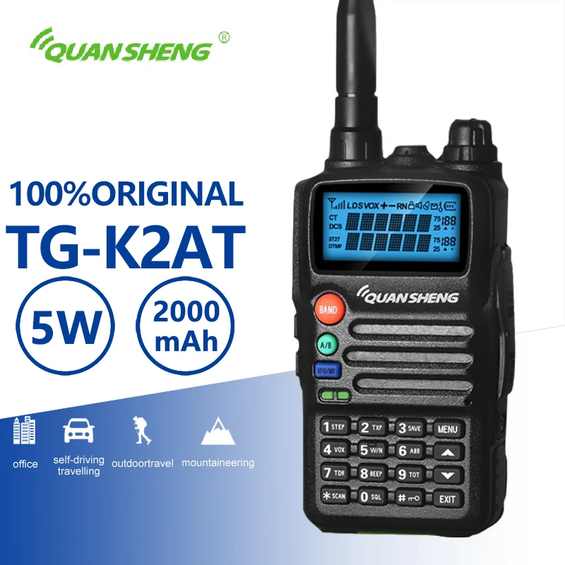 Quansheng TG-K2AT(UV) Walkie Talkie Long Range High Quality Two Way Radio Free Telsiz Car Charger CB Radio Comunicador Woki Toki
Quansheng TG-K2AT(UV) Walkie Talkie Long Range High Quality Two Way Radio Free Telsiz Car Charger CB Radio Comunicador Woki Toki