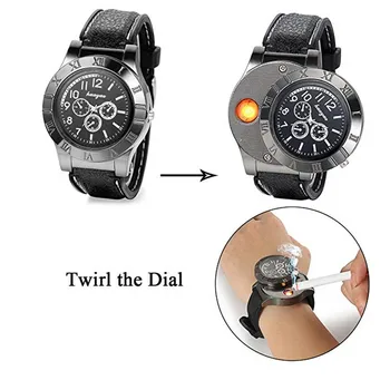 Creative USB Charging Electronic Cigarette Lighter Windproof Flameless Electric Watch Men Lighters Metal Cigarette Lighter
Creative USB Charging Electronic Cigarette Lighter Windproof Flameless Electric Watch Men Lighters Metal Cigarette Lighter