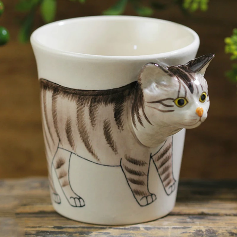 Creative Gray Tabby Cat Ceramic Cup Hand Drawn Animal Coffee Mug Environmental Cartoon Cute Gift Mug Funny Cat Cup
Creative Gray Tabby Cat Ceramic Cup Hand Drawn Animal Coffee Mug Environmental Cartoon Cute Gift Mug Funny Cat Cup