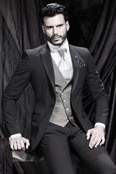 New Arrival Groom Tuxedo Black Groomsmen Peak Lapel Wedding/Dinner Suits Best Man Bridegroom (Jacket+Pants+Tie+Vest)B335
New Arrival Groom Tuxedo Black Groomsmen Peak Lapel Wedding/Dinner Suits Best Man Bridegroom (Jacket+Pants+Tie+Vest)B335