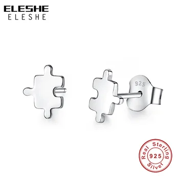 ELESHE Cute Cartoon Toys Mini jigsaw Puzzle Stud Earrings for Women 925 Sterling Silver Geometric Small Earrings Fashion Jewelry
ELESHE Cute Cartoon Toys Mini jigsaw Puzzle Stud Earrings for Women 925 Sterling Silver Geometric Small Earrings Fashion Jewelry