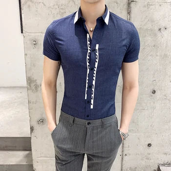 2019 Summer Man England Short Sleeve Shirt Casual Shirts Turn-down Men Dress Business Shirts Streetwear Camisa Social Masculina
2019 Summer Man England Short Sleeve Shirt Casual Shirts Turn-down Men Dress Business Shirts Streetwear Camisa Social Masculina