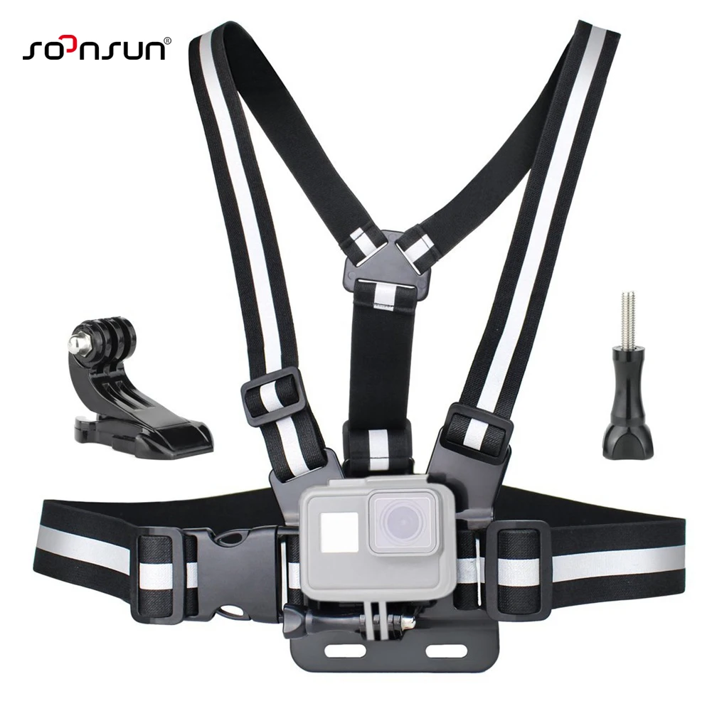 SOONSUN Reflective Adjustable Chest Strap Mount Elastic Harness Strap w/ J-hook for GoPro Hero 7 6 5 4 Session Go Pro Accessory
SOONSUN Reflective Adjustable Chest Strap Mount Elastic Harness Strap w/ J-hook for GoPro Hero 7 6 5 4 Session Go Pro Accessory