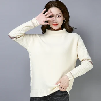 Semi-high-collar sweater women 2020 new autumn and winter Pullover thickened woolen Korean version loose cashmere underpinning
Semi-high-collar sweater women 2020 new autumn and winter Pullover thickened woolen Korean version loose cashmere underpinning